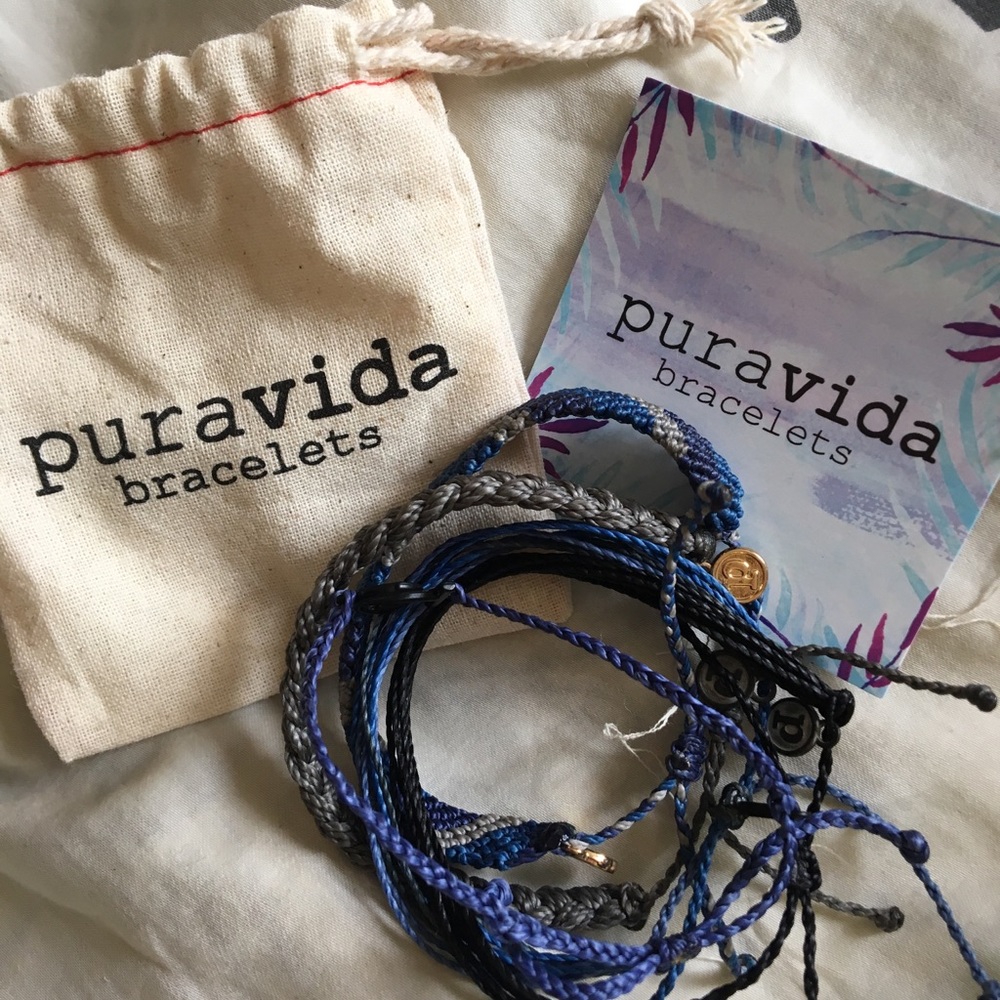 Pura vida anchor bracelet set, new + never worn!